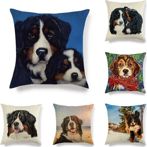 45cm*45cm ernese Mountain Dog linen/cotton throw pillow covers couch cushion cover home decorative pillow covers
