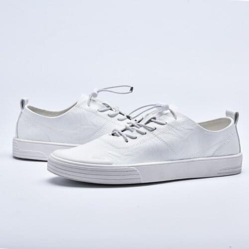 Fashion men casual shoes brand leather sneakers white male walking shoes