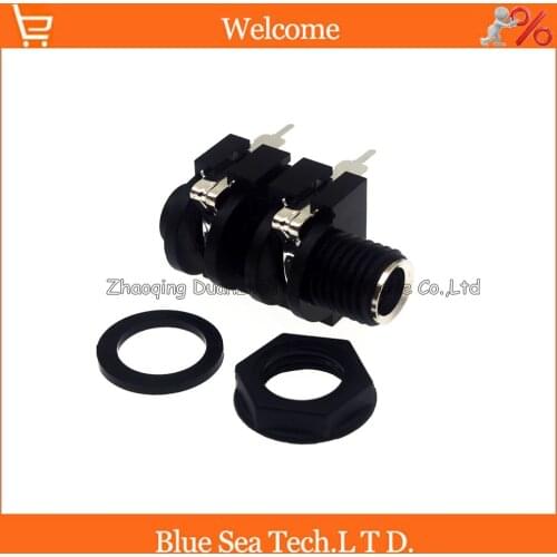 6.5 New good quality Guitar microphone Mono audio plug 1/4" 6.35mm female socket/jack audio adaptor connector,4Pin