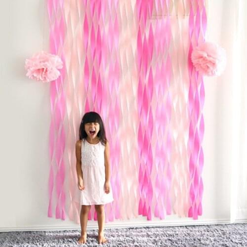 Color Crepe Paper Roll Set Pull Flower Paper Ribbon for Birthday Party Background Wall Decoration Childrens Living Room Decor