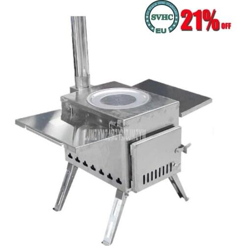 Outdoor Firewood Stove Portable Picnic Equipment Carbon Steel/Stainless Steel Camping BBQ Folding Foldable Cooking Stove M Size