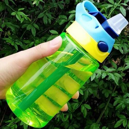 New hot Fashion 480 ml Cute Baby Water Cup Leak Proof Bottle with Straw Lid Children School Outdoor Drinking Bottle Training Cup