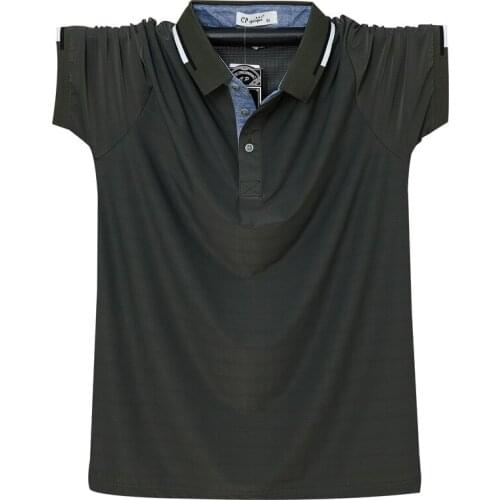 New Men Polo Shirt Summer Breathable Cool Male Short Top Tees Turn Down Collar Business Casual Polo Shirts Men Plus Size 6XL