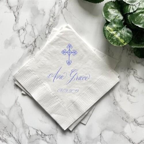 God Bless Personalized Christening/Custom Baptism Napkins