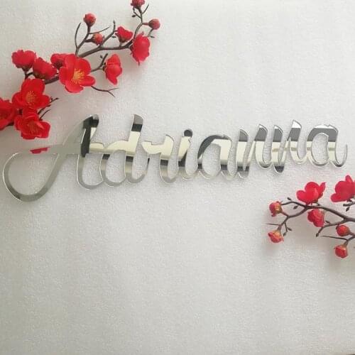 Custom Acrylic Baby Name Sign Personalized Wedding Mirror Silver Name Sign Birthday Party Decor Baby Shower Backdrop