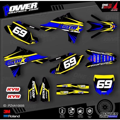 PowerZone Custom Team Graphics Backgrounds Decals 3M Stickers Kit For YAMAHA 2010-2013 YZF450 005
