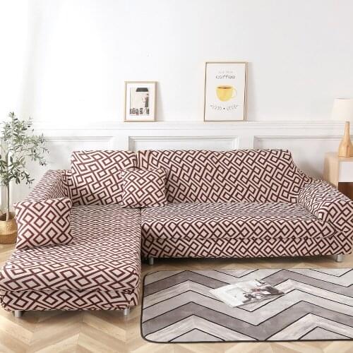 Stretch Slipcovers Sectional Elastic Stretch Sofa Cover for Living Room Couch Cover L shape Armchair Cover Single/Two/Three seat