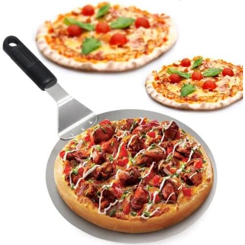 Kapmore Pizza Peel Large Round Shape Non-Slip Stainless Steel Cake Spatula Pizza Spatula DIY Baking Tool Accessories Pizza Tools