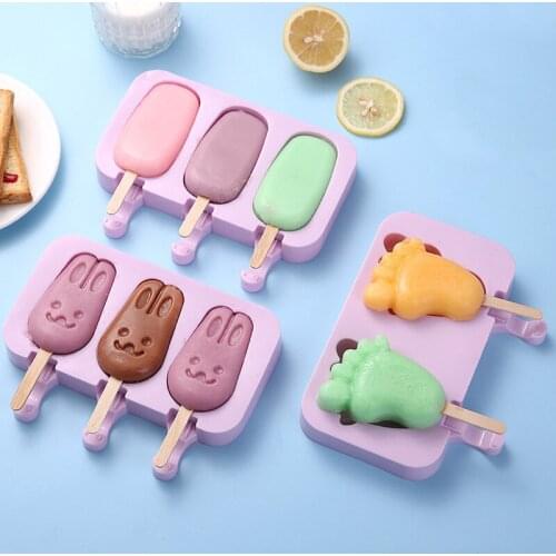 Silicone Ice Cream Mold Popsicle Molds with Lid DIY Homemade Ice Lolly Mold Ice Cream Popsicle Ice Pop Maker Mould