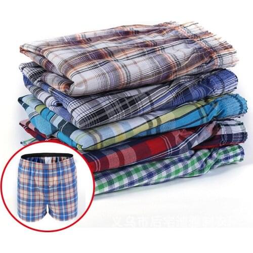 Underwear Men 5pcs Lot Loose Shorts Mens Panties Cotton boxer male plus Large big size Comfortable Soft plaid under wear sexy