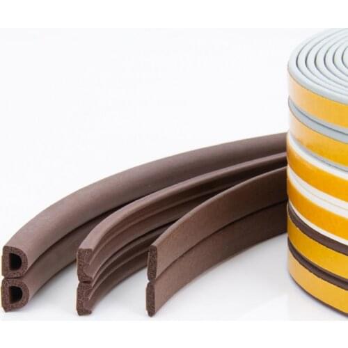 10m Sealing Strip Resilient Sound-proof Rubber Universal Long Door Stop Tape for Sliding Door Window Anti-Collision Rubber Strip