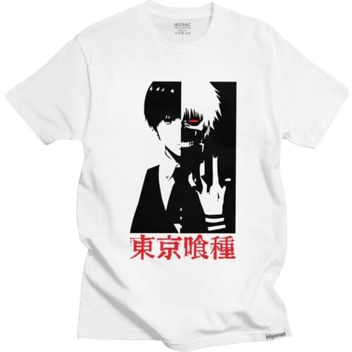 Japanese Tokyo Ghoul T Shirt Hot Anime Tokyo Ghoul Tee Tops Clothes Ken Kaneki Short-sleeve Harajuku T-shirt Men Tshirt Merch