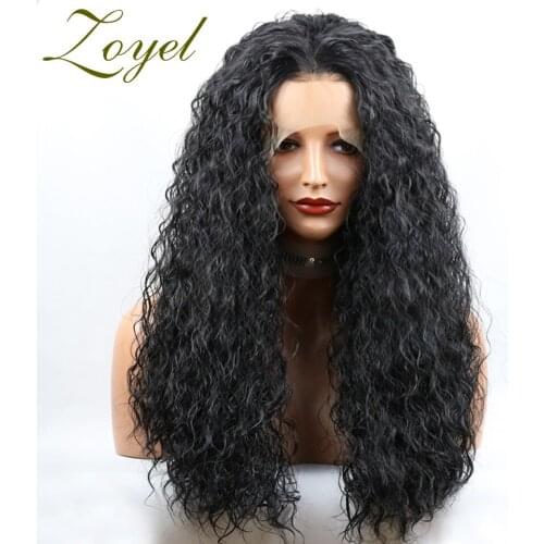Zoyel Curly Hair 13x4 Lace Front Wigs for African American Synthetic Long Wigs Heat Resistant Fiber Hair for Black Women