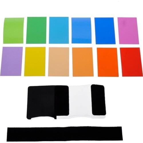 12 pcs Colors Gel Camera Flash Diffuser Soft Box Studio Lighting Filter for Canon Nikon Yongnuo Godox Flash Speedlite