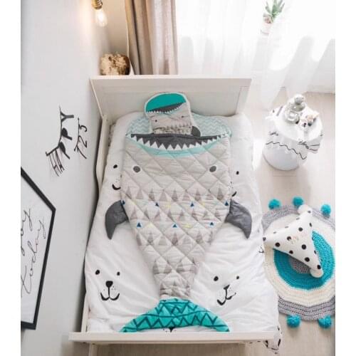 150cm Kids Sleeping Bag Mermaid Tail Shark Crocodile Astronaut Kids Blanket Baby Room Kids Bedding set Photography Props Blanket