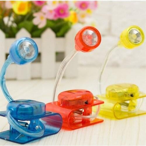 200pcs Mini Led Clip On Adjustable Bright Led Clip On Book Reading Light Mini Table Lamp Hot Sales#4302