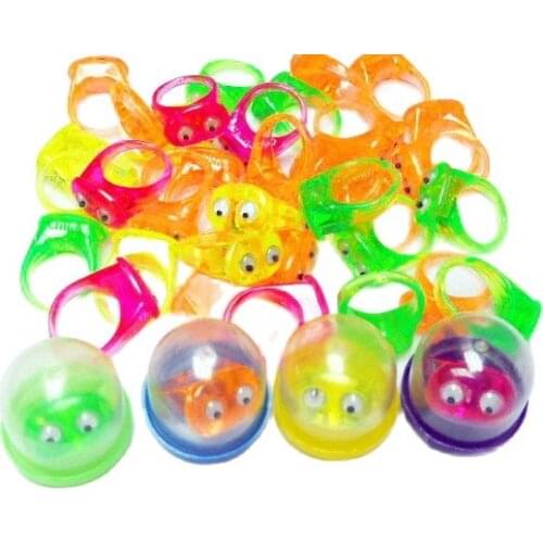 24X 1" Capsule Filled Moving Eyes Rings Bulk Vending Toys Kids Party Favor Pinata Gift Supplies Novelties Gift