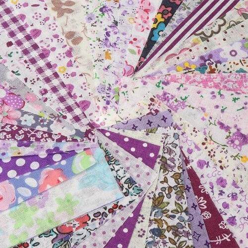 50pcs/Lot Cotton Floral Quilting Fabric Printing Patchwork Cloth 10X10cm DIY Apparel Sewing Fabric For DIY Cloth Bags Handicraft