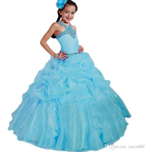 Princess White Lace Flower Girl Dresses New Sheer Long Sleeves First Communion Birthday Party Dresses Girls Pageant Dress For We