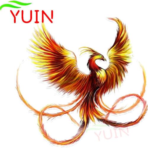 Noble Golden Phoenix Flying Fashion Car Sticker Motorcycle Auto Accessories Personality PVC Decoration Waterproof Decal 14*13cm