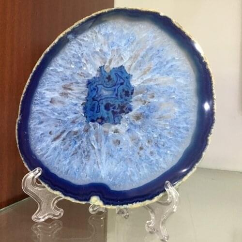 Large size Natural agate slice dyed Blue agate stone slices