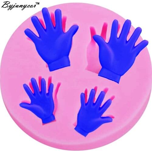 Byjunyeor M565 Human Hands UV Resin Silicone Mold Fondant Chocolate Candy Lollipop Crystal Epoxy Soft Clay Bake Tools