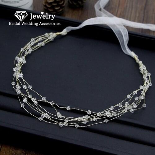 CC Headbands Wedding Hair Accessories for Women Bridal Hairbands Engagement Jewelry 100% Handmade Hairbands Beads Headpiece M148