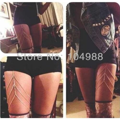 FREE SHIPPING New STYLE BY-178 CHAINS SWAG Silver Chains Jewelry Harness Body chain Metal Garter RARE