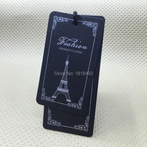 Custom black matt laminated cardboard/ custom pattern printing tags/clothing kraft paper hang tag/garment tags printing