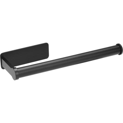 Roll Paper Holder No-Drill Tissue Towel Rack For Kitchen Bathroom Toilet Punch-Free Kitchen Rack Shelf Black