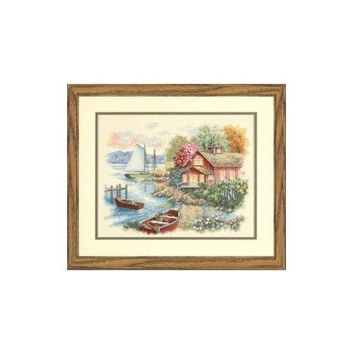 Egypt cotton popular hotselling counted cross stitch kit lake house home boat yacht Dim 35230