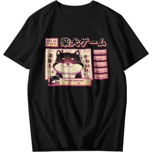 Shiba Novel Tshirts Men Stylish Tees Top Cotton T Shirts Short Sleeve Japanese Dog Lover T-shirts Gift Idea Merch