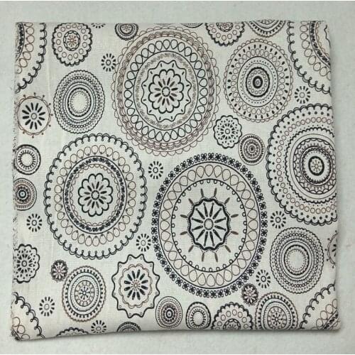 145cm Width Brand New Colorful Abstract Coin Flower Printed Cotton Linen Fabric DIY Sewing Curtain Bag Cloth Dress Home Decor