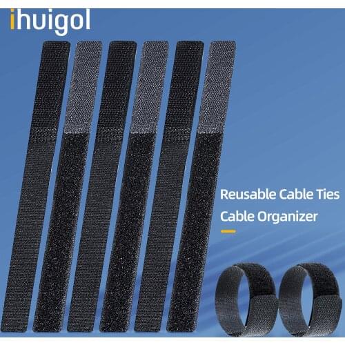 Ihuigol 7.1 inch Reusable Cable Organizer Wire Clip Tie For Mobile Phone USB Cable Protector Headphone Mouse Aux Cord Management