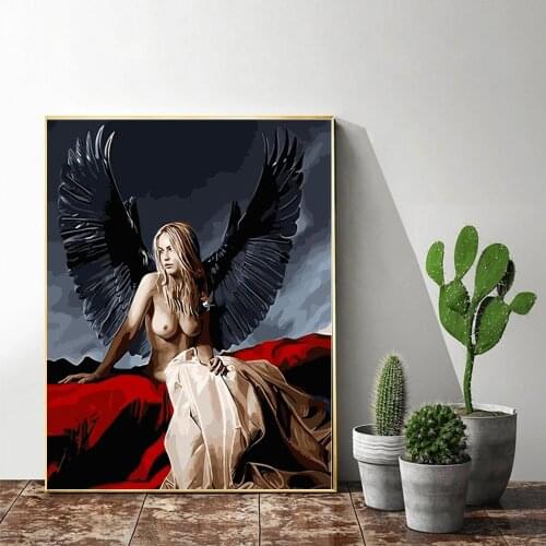 Painting By Numbers Beautiful angel castle Drawing On Canvas HandPainted Gift Picture By Number animal Kits Home Decoration