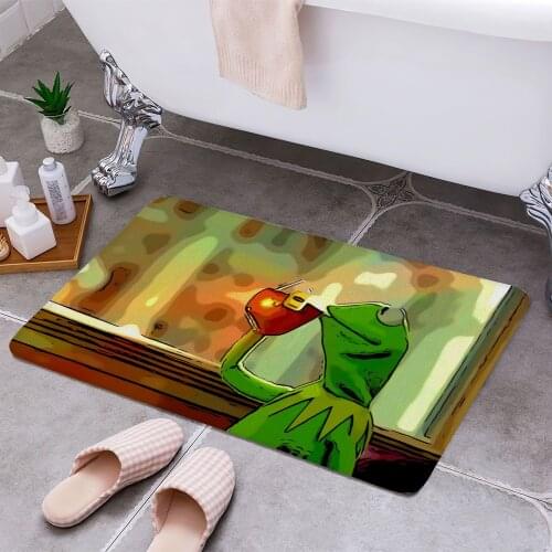 Kermit the Frog Memeposter Anti-slip Doormat Vacuuming Water Absorbing Kitchen Bedroon Bath Floor Mats Home Entrance Home Decora