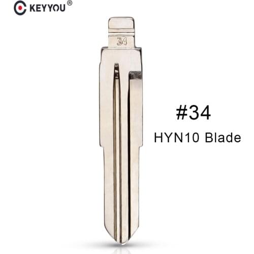 KEYYOU 10 pcs/lot Metal Blank Uncut Flip KD Remote Key Blade Type #34 for Kia Rio Accent HYN10 blade