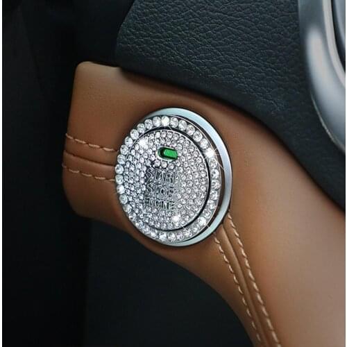 One-click Car Start Button, Matching Crystal, Diamond Decoration, Bar, Circle, Crystal Sticker