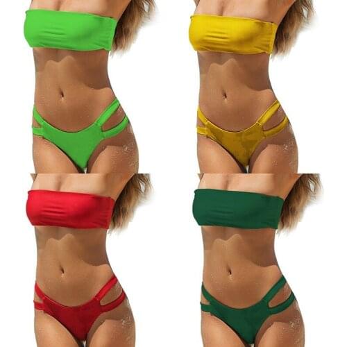 Bikini Set 2021 Summer Swimwear Solid Biquini Women Sexy Beach Swimsuit Bathing Suit Push up Brazilian Bikini Maillot De Bain