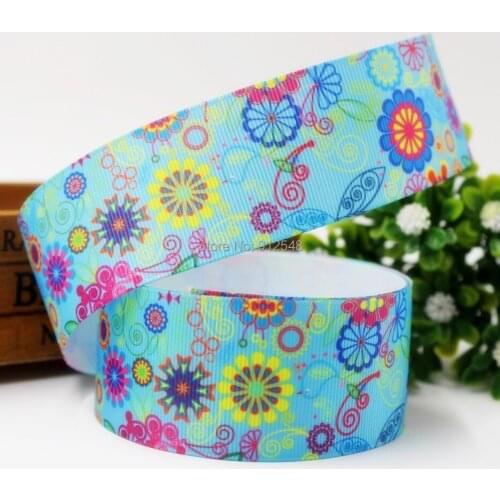 15429 ,38MM flowers Printed grosgrain ribbon, DIY handmade jewelry materials,Wedding gift packaging supplies