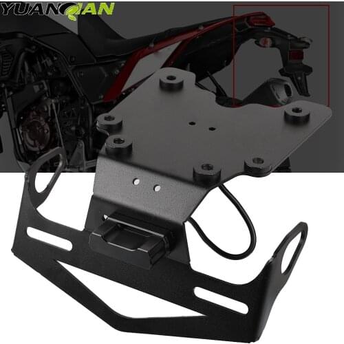 Motorcycle License Plate Frame Mount Bracket with LED Light for Yamaha Tenere 700 T7 XTZ700 Tenere /XT700Z TX690Z /XTZ690 Tenere