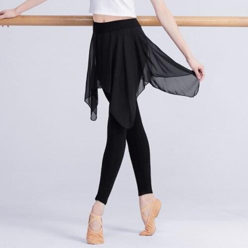 Lyrical Chiffon Skirt Cotton Gymnastics Fitness Yoga Long&Capri Ballet Dance Pants For Women