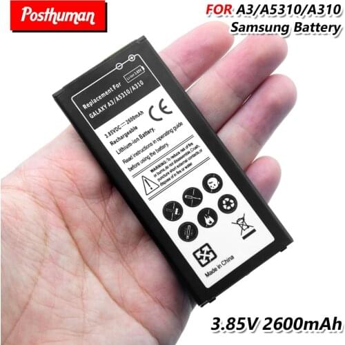 2600mAh Lithium Li-Po Replacement Battery For Samsung Galaxy A3 2016 Edition A310 A3100 A310F A310Y Rechargeable Phone Battery