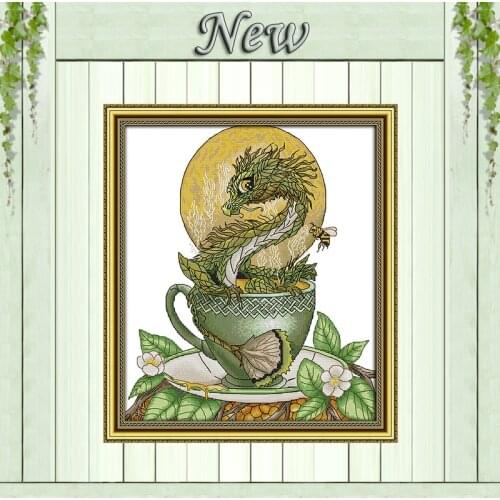 A baby dinosaur animal mascot Painting Counted Print on the canvas DMC 14CT 11CT DIY Cross Stitch Needlework Kits Embroidery Set