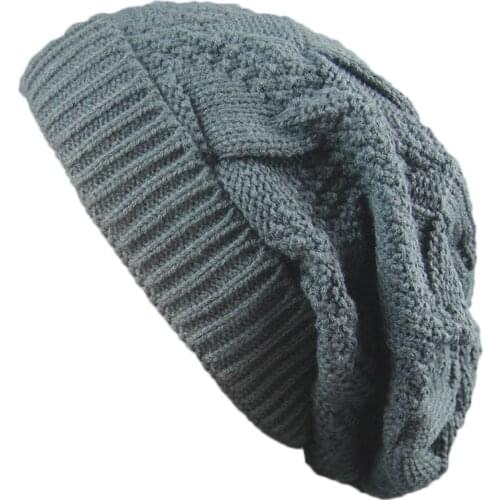 Fashion Solid Womens Hat Knitted Warm Hedging reversed Hats For Men Slouchy Winters Beanies Vintage Baggy Beanie