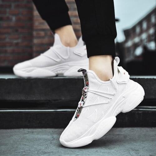 Shoe summer men 2020 Shoes sapatos white sneakers High black casuales male chunky sapato para comfortable zapatos breathable de