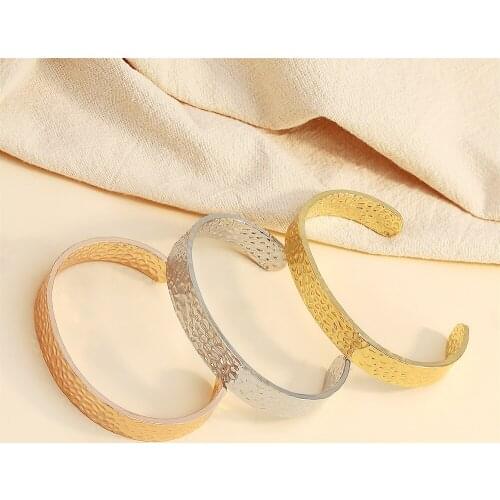 MYLONGINGCHARM 5pcs 4mm 6mm widthness Hammered Solid Copper Bracelet Handmade jewelry Gift Cuff Bangle hole size 1.5mm