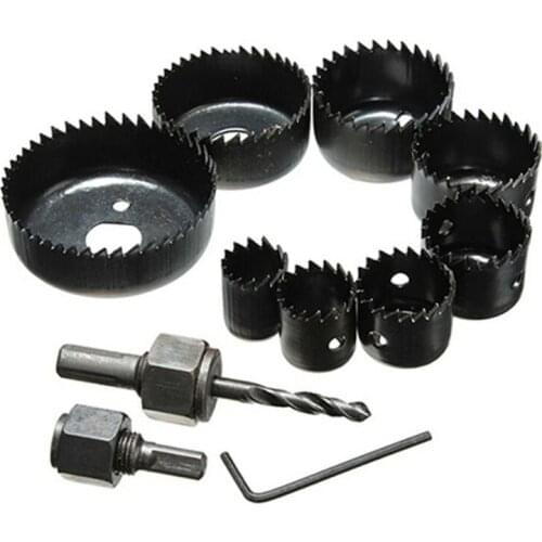 11Pcs Hole Saw Cutter Set Round Circular Drill Cutting Case Kit Metal Alloy Wood Home Garden Supplies