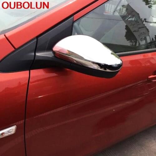 OUBOLUN ABS Chrome For Chevrolet New Sail 2015 2016 2017 2018 Rearview Mirror Cover Sail 3 Trim Rear View Exterior Styling 2Pcs