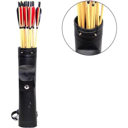 Top Grade Outdoor Genuine cow Leather quiver Hand made bow arrows bag for crossbow arrows case Archery equipment